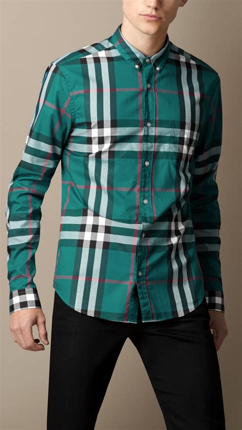 burberry green check shirt|Burberry Check cotton shirts.